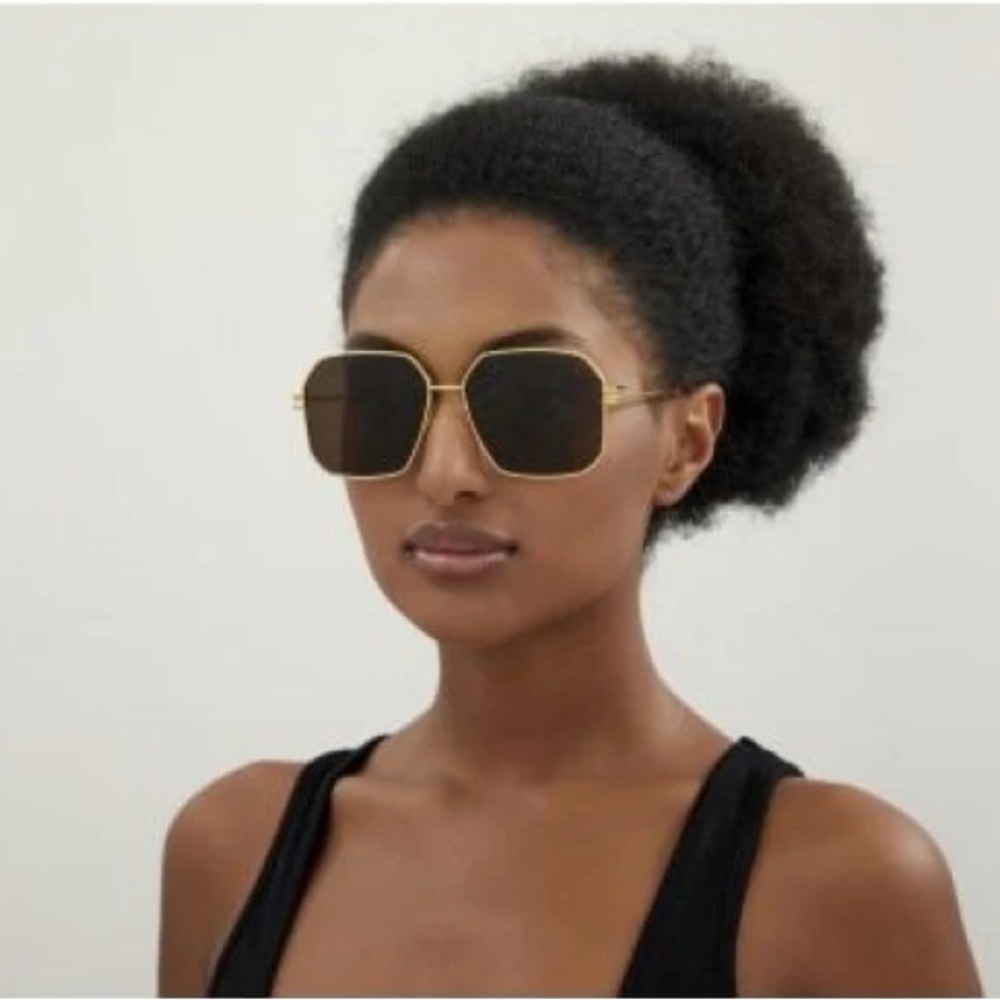 Bottega Veneta Gold Geometric Sunglasses